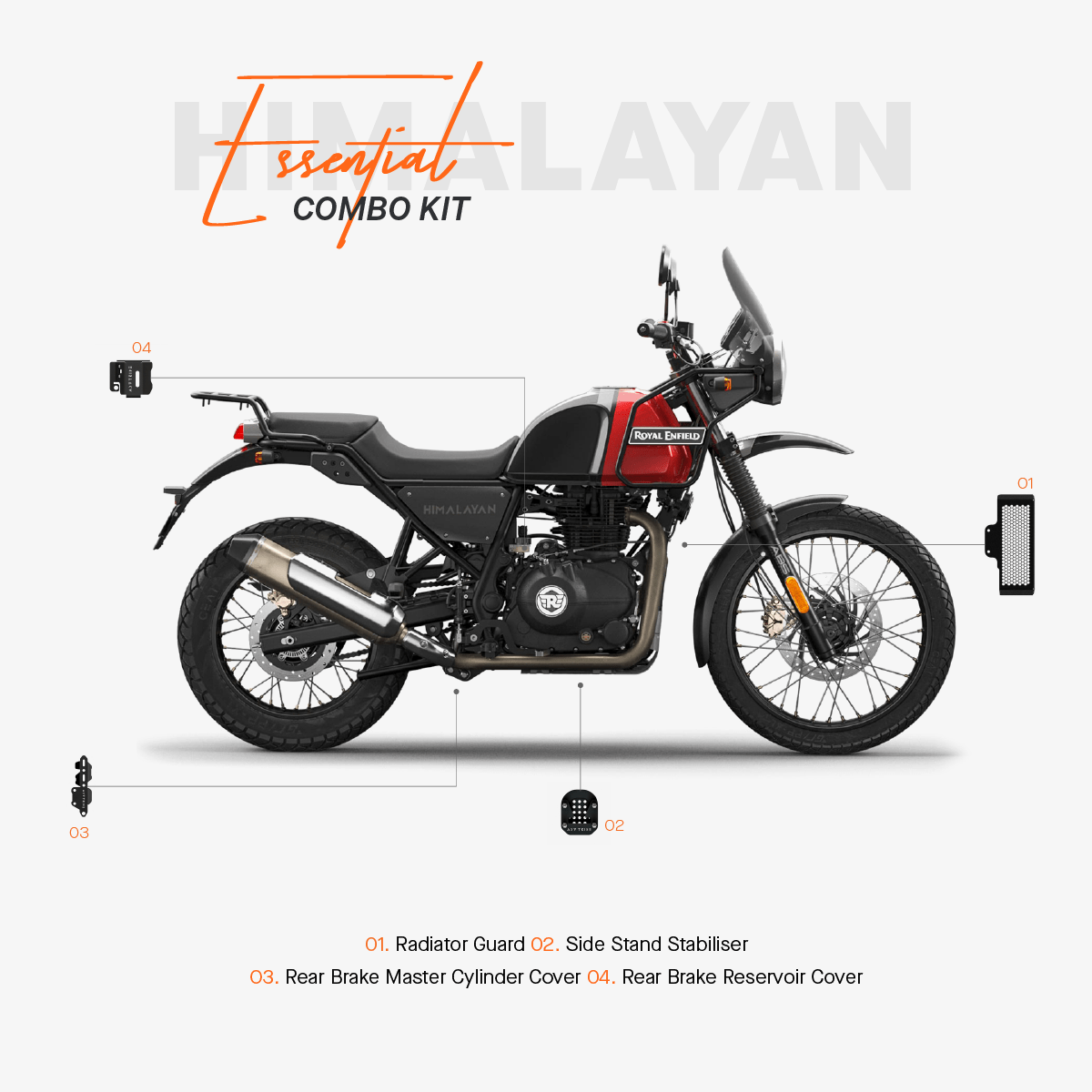 The Essential Combo Kit of 4 Accessories for Royal Enfield Himalayan