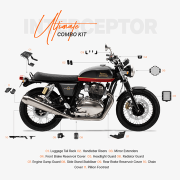 The Ultimate Combo Kit of 11 Accessories for Royal Enfield Interceptor 650
