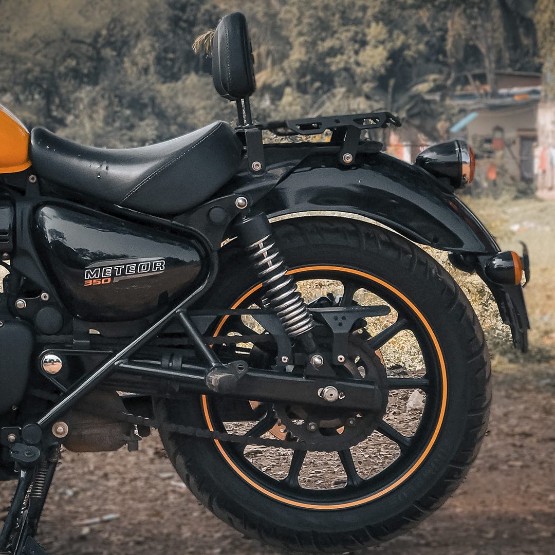 Pillion seat Luggage Rack with Rider BackRest Bracket For Meteor 350 by ...